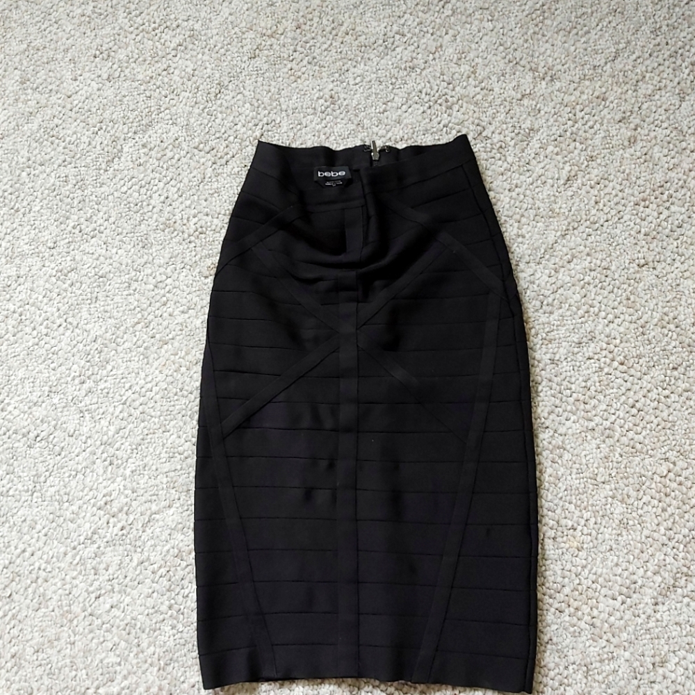Black, bandage skirt from Bebe, Petite size